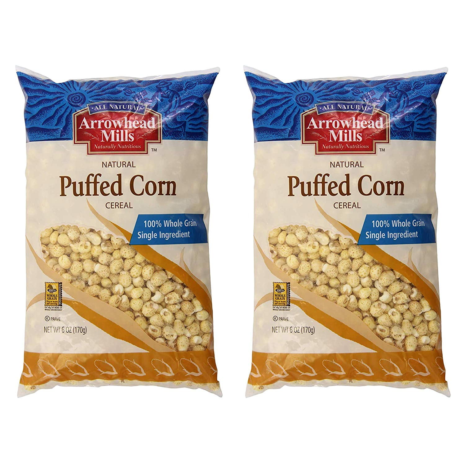 Arrowhead Mills Cereal, Puffed Corn, 6 Ounce Pack of (2)