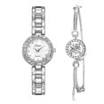 thumbnail image 2 of Business Casual Quartz Watch With Bracelets Ladies Jewelry Gift Combination, 2 of 9