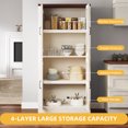 thumbnail image 3 of DWVO 65.55" Kitchen Pantry Cabinet with 4 Shelves and Doors, Pantry Storage Cabinet for Kitchen Dining Room, White, 3 of 10