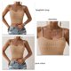 thumbnail image 3 of Camiseta sin mangas de punto con tirantes finos y ombligo, camisola de punto con tirantes expuestos para mujer, señora, chica, citas, color caqui L, 3 of 4