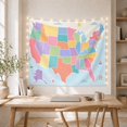 thumbnail image 5 of United Representing Ocean With Contiguous Illustrated Flat, Mystical Fantasy for Space Lovers, Wall Decor, Valentine's Day Gift, Tapestry Wall Hanging for Dorm and Living Room, 5 of 7