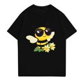 thumbnail image 2 of NAMTYQX Plus Size Blouses for Women Graphic Print Plus Size Short Sleeve Crew Neck Loose Fitting Simple Stretch Soft Cute Tops for Women Black Size M, 2 of 4