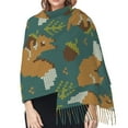 thumbnail image 5 of Shawl Wraps for Women - Knitted Woodland Squirrel Oversized Fall Winter Fashion Blanket Scarf for Women, 5 of 6