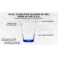 thumbnail image 3 of 10 ARC Clear Glass Pint Cups Set, 16 oz. - Mixing, USA Made - Blue, 3 of 5