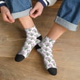 thumbnail image 3 of Rateoe Tulips Flowers Pattern Quarter Crew Socks,Toe Seamed Ankle Socks,Cotton Cushioned Breathable Athletic Crew Sports Socks, 3 of 7