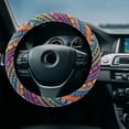 thumbnail image 2 of 36cm Ethnic Style Linen Car Steering Wheel Cover Multicolor Printing Pattern, 2 of 6