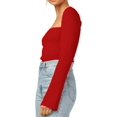 thumbnail image 4 of ORUYROP Pull pour Femmes Col Cœur Bustier Côtelé Corset Tricoté Manches Longues, 4 of 7