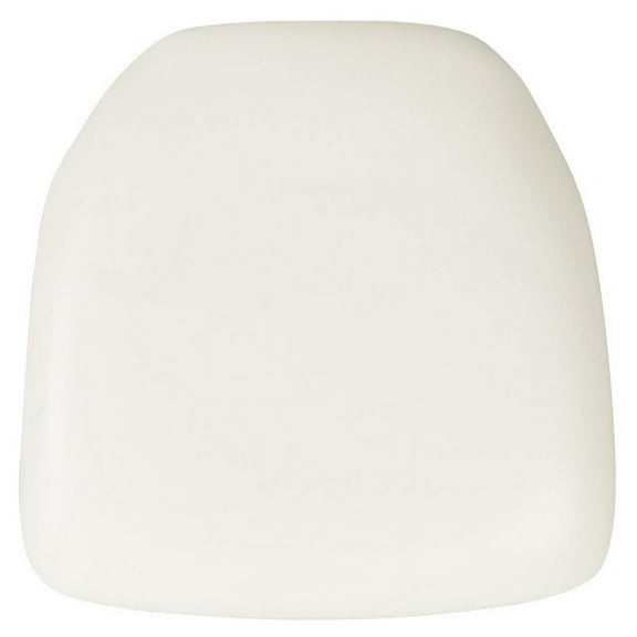 Bowery Hill Hard Chiavari Faux Leather Seat Cushion in White