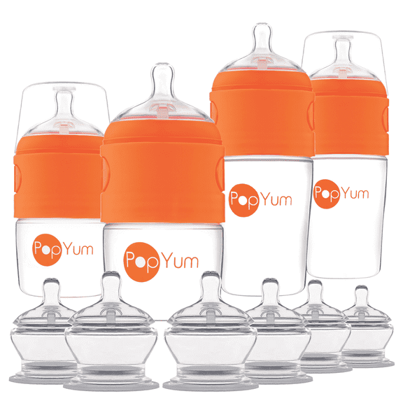 PopYum Orange Formula Making Baby Bottle   Nipple 10 Piece Bundle