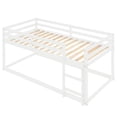 thumbnail image 4 of Twin size Loft Bed, Solid Wood Loft Bed Frame Bunk Bed with Built-in Ladder and Full-length Guardrails for Kids Teens Adults Bedroom Dorm, Space Saving, White, 4 of 7