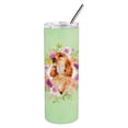thumbnail image 3 of Chow Chow #2 Green Flowers Double Walled Stainless Steel 20 oz Skinny Tumbler, 3 of 4