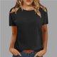thumbnail image 1 of Blusas Informales Fiudx de Manga Corta con Cuello Redondo y Color Sólido para mujer, 1 of 5