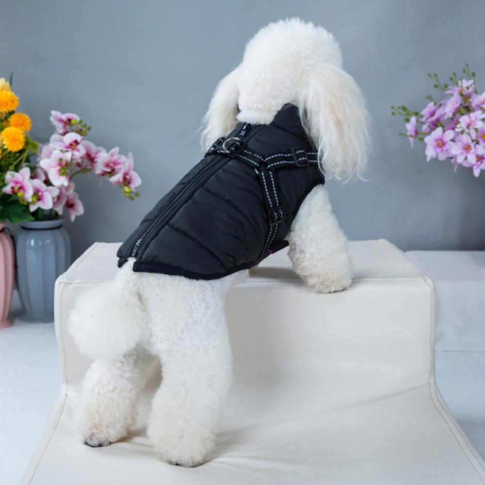 Dog Jacket with Harness Built In,Warm Winter Coat Windproof Waterproof Jackets with Leash Ring Hole,Reflective Thick Padded Outwear - image 5 of 5
