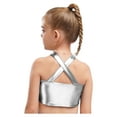 thumbnail image 4 of TSSOE 2-piece Sequins Jazz Hip Hop Dance Outfits for Girls Sleeveless Criss Cross Back Crop Top with Shorts Set Dancewear Silver 12, 4 of 7