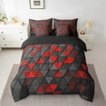thumbnail image 2 of Erosebridal Black Red Triangle Bedding Queen Size,Geometric Stereoscopic Bedding Sets Queen Size,Gradient Bedroom Decor,Reversible,Lightweight,7 Pieces, 2 of 5