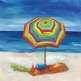 thumbnail image 2 of Nan 12x12 Gold Ornate Wood Framed with Double Matting Museum Art Print Titled - Bright Beach Umbrella II, 2 of 4