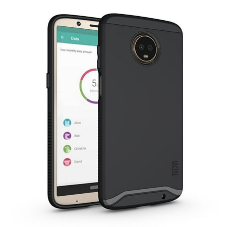 TUDIA for Motorola Moto Z3 Play Phone Case, [MERGE] Dual Layer Slim Tough Non-Slip Heavy Duty Case Cover (Matte Black)