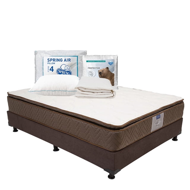 Colchón Queen Size Nautilus Restonic + Box + Almohada + Protector de Colchón