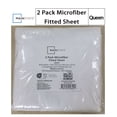 thumbnail image 3 of Mainstays Super Soft Microfiber 2-Pack Fitted Sheet, Queen, Arctic White/ Papyrus Beige, 2 Piece, 3 of 8