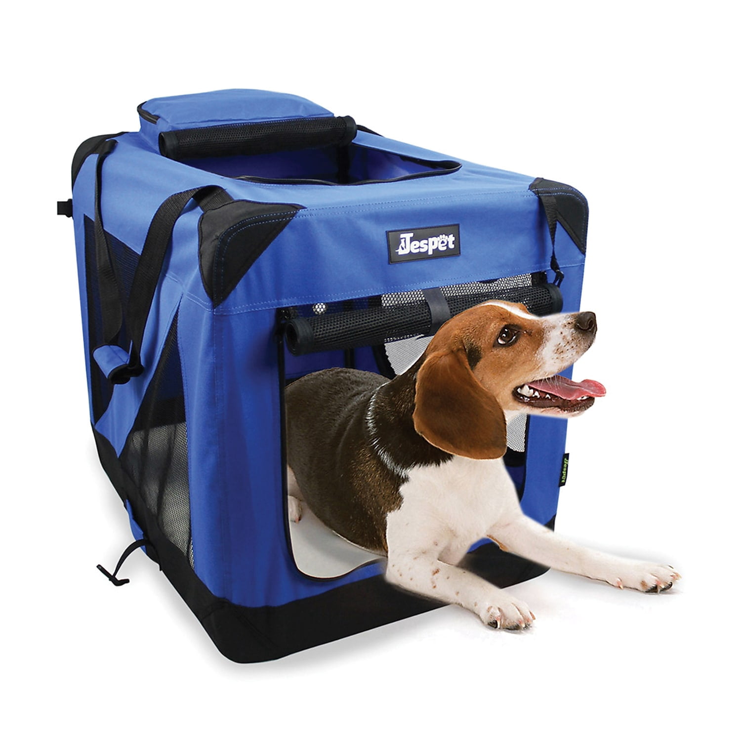 Jespet 3-Door Soft-Sided Folding Travel Pet Crate (Large; Royal Blue), PSC-36BL