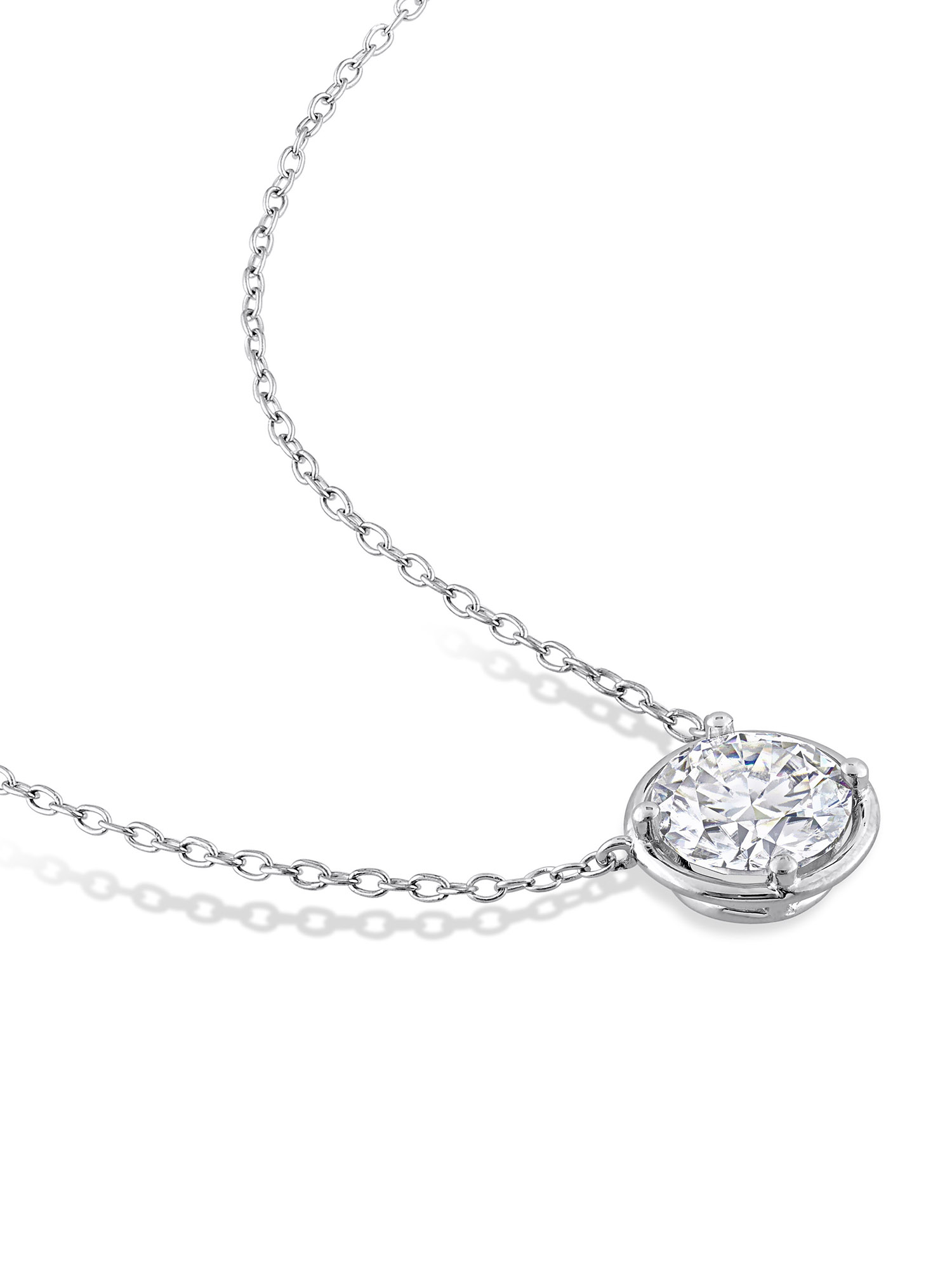 Everly 1-4/5 Carat T.G.W. Created White Moissanite Sterling Silver Solitaire Necklace