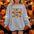thumbnail image 3 of DJDLJWCJ Girls Halloween Fleece Sweatshirt Long Sleeve Crew Neck Oversized Graphic Pullover Kids Fall Casual Halloween Sweatshirts Gray Size 3T, 3 of 7