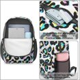 thumbnail image 4 of Blue Leopard Print Pattern 17" School Backpacks for Teens,Waterproof Oxford Fabric,S-Shape Padded Straps for School,Travel,Hiking,Camping, 4 of 6