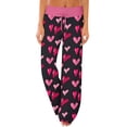 thumbnail image 2 of LEJHVAQK Heart Printed Valentine's Day Series Pajama Pants for Women Wide Leg Lounge Pants with Comfort Waist Elastic Drawstring Sleep Pants, 2 of 6