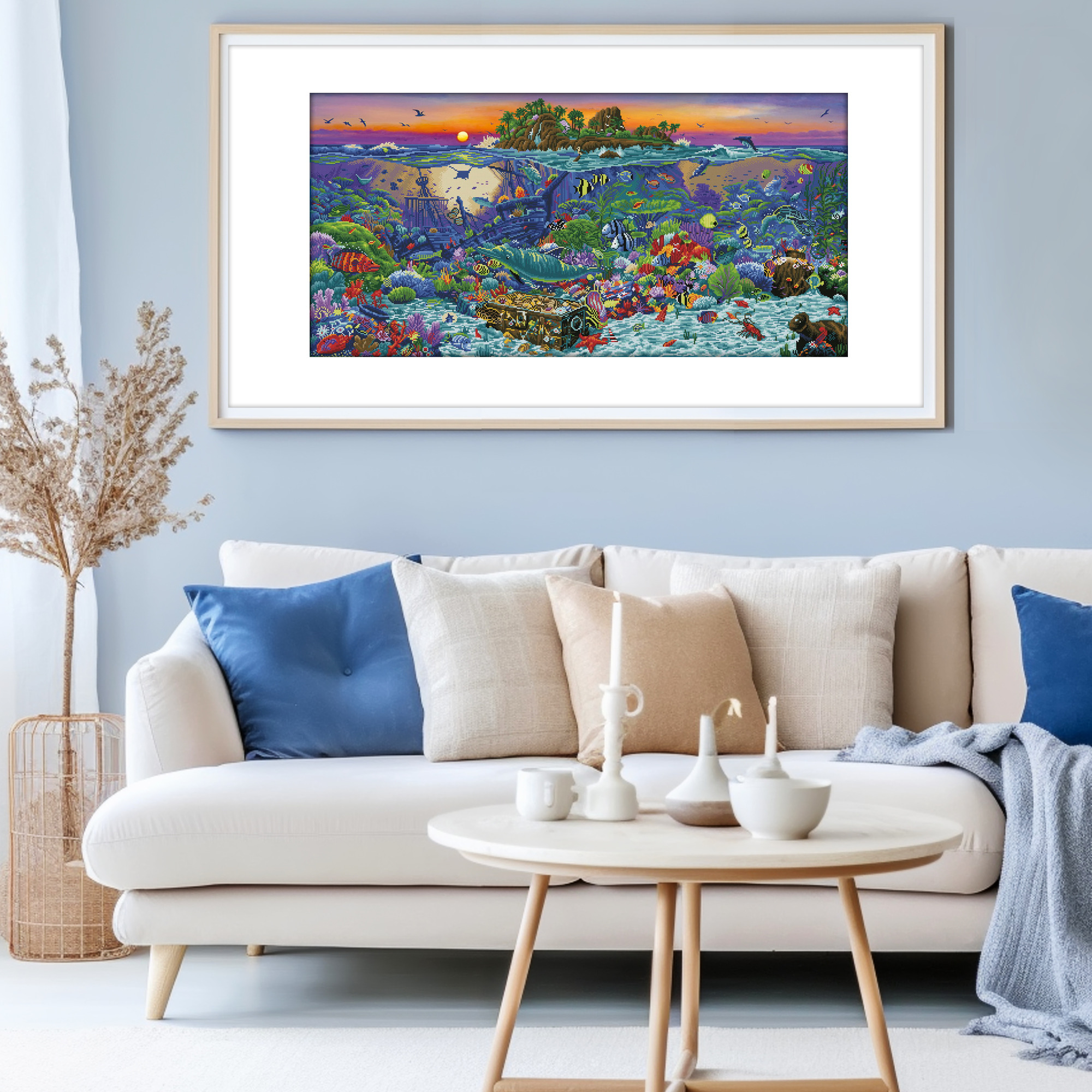 Diamond Dotz Coral Reef Island Diamond Painting Kits for Adults - Diamond Art Kits a Relaxing Creative Craft Kit with Dotz Gems 51x25