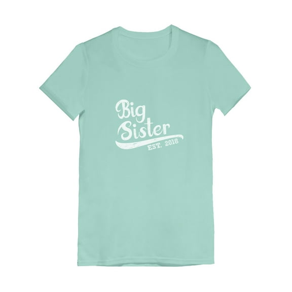 Tstars Girls Big Sister Shirt Big Sister Est 2021 Lovely Best Sister Cute B Day Gifts for Sister Birthday Graphic Tee Sibling Gift Funny Sis Girls Fitted Kids Short Sleeve Child T Shirt