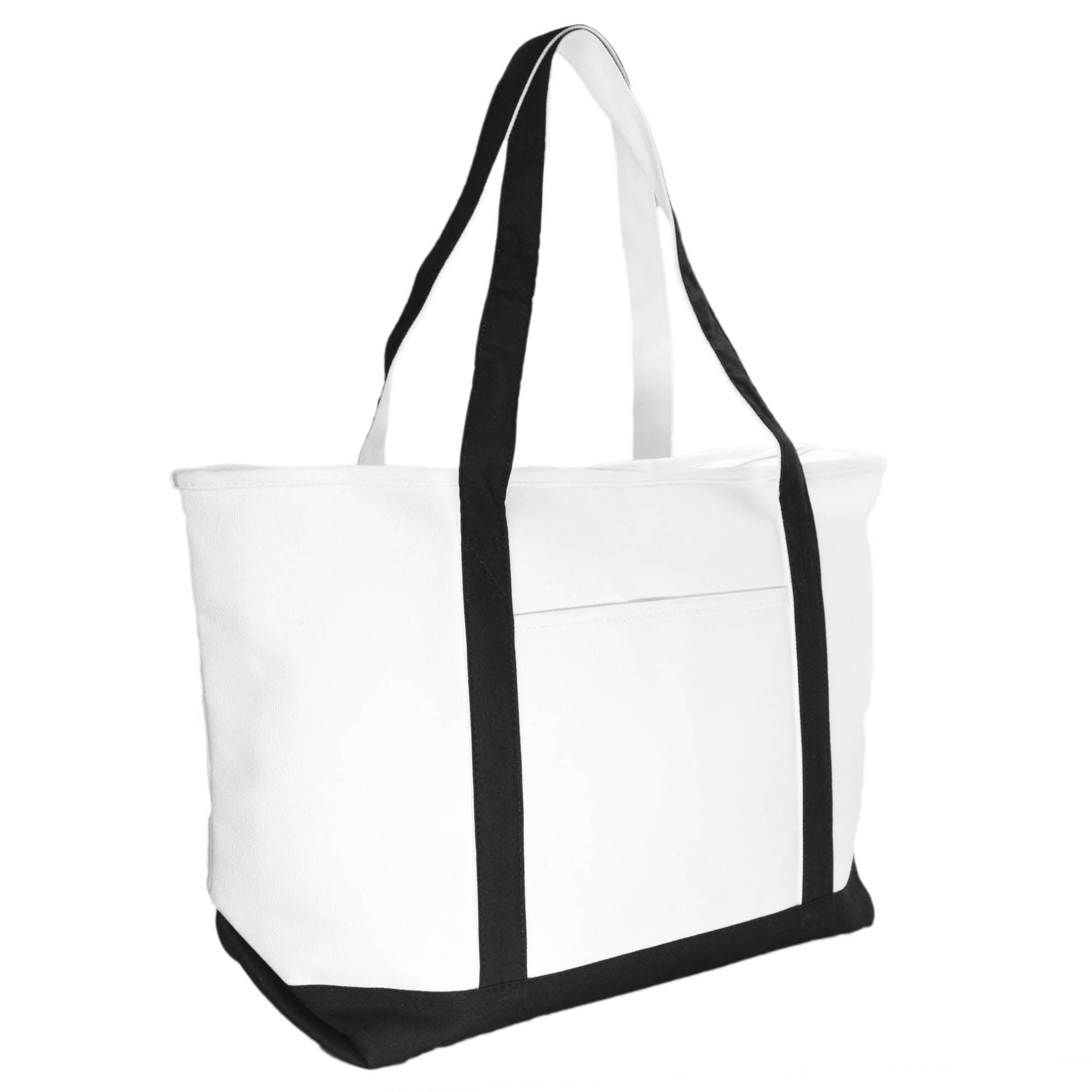 DALIX - DALIX 23&quot; Black Large Heavy Duty 24 oz. Cotton Canvas Shopping Tote Bag - 0 ...