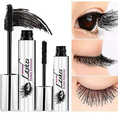 NK 4D Fiber Lash Mascara by PrettyDiva, Waterproof Liquid Eyelash Extensions Mascara Cream with Crazy-long Silk Fiber -