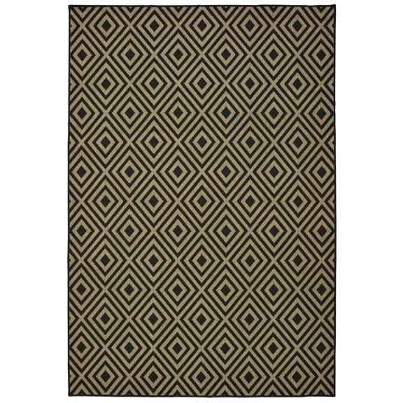 Oriental Weavers Marina Area Rug 2335K Black Diamond Diagonals 2' 5" x 4' 5" Rectangle