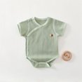 thumbnail image 2 of Piomll Bodysuits for Boys Short Sleeve Jacquard Coat Thin Triangle Coat Playsuits, 2 of 3