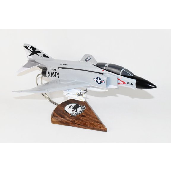 VF-96 Fighting Falcons (USS America) F-4J Model, 1/42 (18") Scale, Mahogany, Navy, Fighter