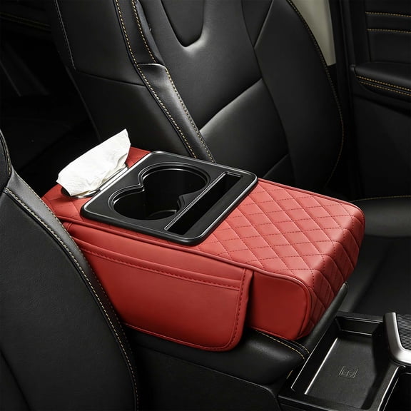 HYEASTR Multifunctional Car Armrest Cushion,5-in-1 Car Center Console Cover,Arm Rest Cover for Car,Car Armrest Storage Box, Car Accessories Center Console Organizers for Most Cars