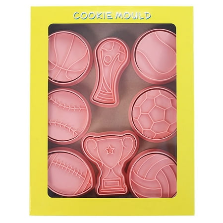 

VEAREAR Biscuit Template 8Pcs/Set Food-grade Reusable Practical Sports Themed Biscuit Mold