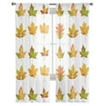 Autumn Fallen Leaves Leaves Tulle Curtains Living Room Kitchen Chiffon