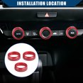thumbnail image 2 of Cubierta de perilla de control de aire acondicionado Unique Bargains para Honda Fit 2020-2023, trim de aluminio frontal rojo, 3 piezas, 2 of 7