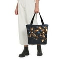 thumbnail image 5 of Rocae Elegant Golden Blue Ornaments for Shoulder Bags for Women Tote Bag for Women with Zipper Closure, 5 of 6