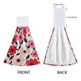 thumbnail image 3 of Yayeee Kitchen Hanging Hand Towels Set of 2 with Loop Bathroom Absorbent Tie Towel, Pink and Red Flowers, 3 of 7