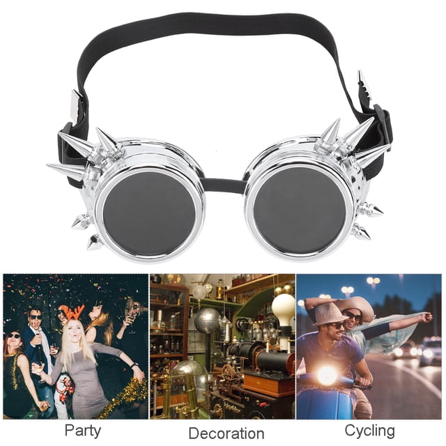 Gafas ABS industrial industrial Steampunk Steampunk Único Gafas Gafas Ciclismo Gafas de Sol A Prueba de Viento de Doble Capa