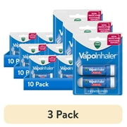(3 pack) Vicks Vapo Inhaler, Soothing Non-Medicated Vapor Inhaler with Menthol Scent, 2 Count