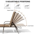 thumbnail image 4 of Crestlive Chaise Lounge Chair Outdoor with Armrests, 4PCS Pool Lounge Chairs, Aluminum 5-Positions Lounger (Brown), 4 of 6