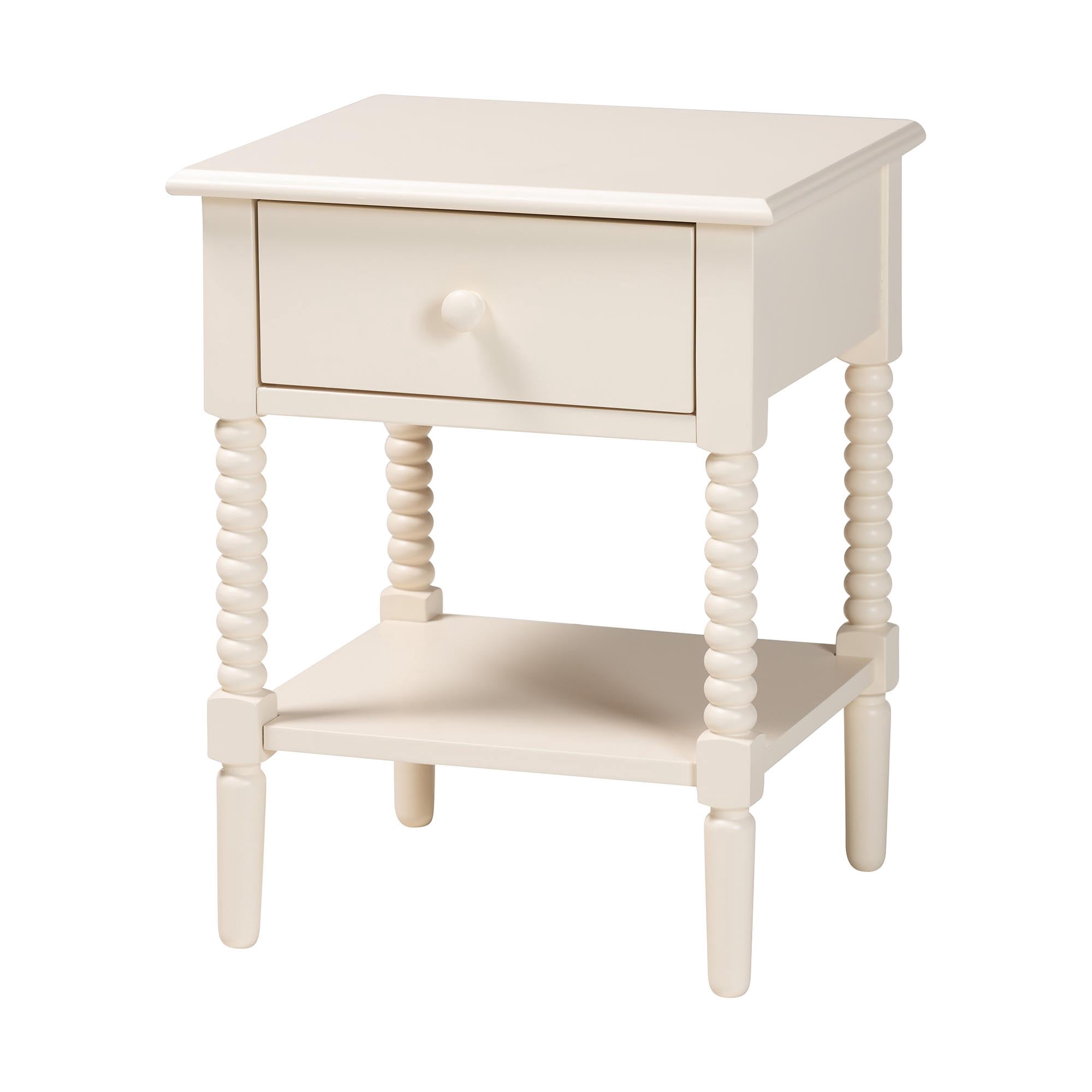 Baxton Studio Braith Farmhouse Bedroom Set, King, Ivory