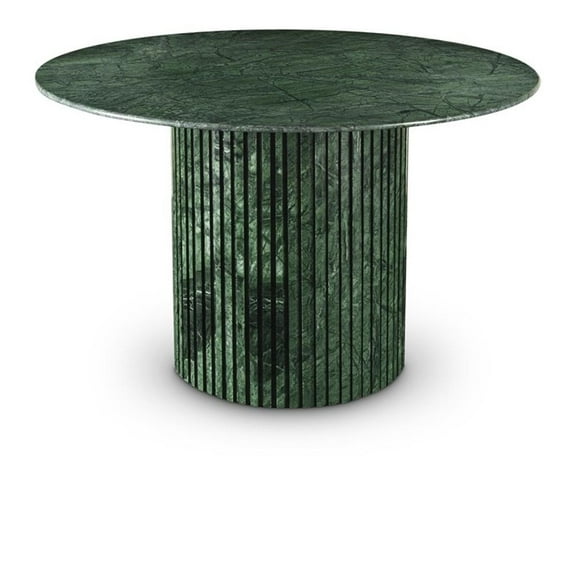 Maklaine Contemporary Green Handcrafted Genuine Marble Dining Table