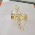 thumbnail image 3 of Boho Spiral Upper Arm Bracelet Cuff Bangle for Women Gold Silver Angel Wings Bohemian Open Upper Arm Bangle Bracelet Adjustable Armband Jewelry, 3 of 4