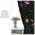 thumbnail image 3 of Pink Space Curtains, Cartoon Spaceships Planets Rockets Yellow Pink Stars Print Window Drapes Curtains for Kids Boys Girls Bedroom Living Room, 84" W X 84" L, 3 of 6