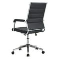 thumbnail image 5 of Black Channeled Faux Leather Rolling Office Chair, 5 of 10