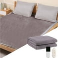 thumbnail image 2 of MOQIN Electric Heated Throw 32"*60" Throw Size Soft Lightweight Flannel Heated Blanket with 4 Time Settings and 6 Heat Settings,Heat Blanket for Home & Office Machine Washable, 2 of 8